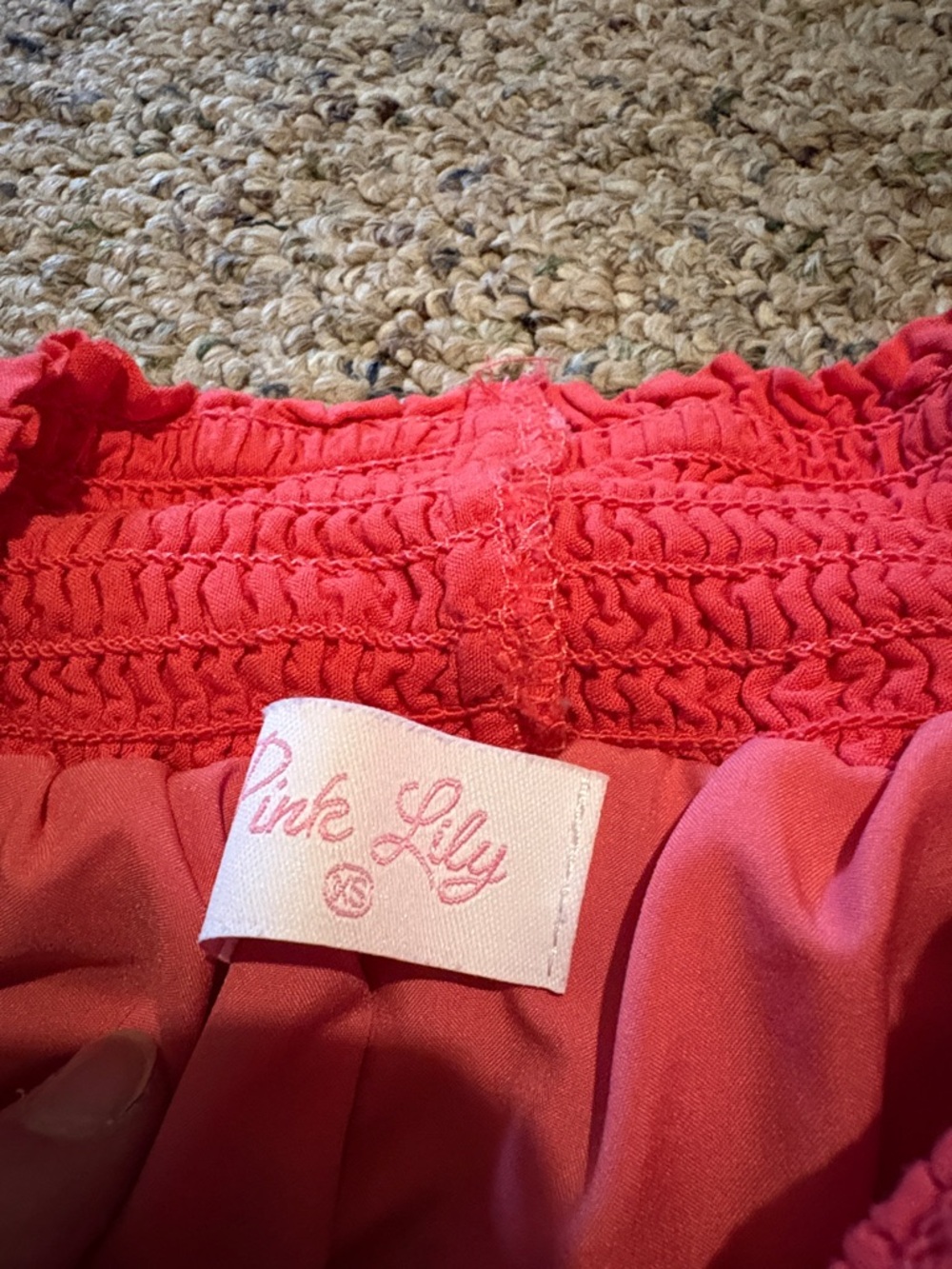 Pink Lily women’s  Coral-Red Elastic Waist Joggers - Picture 2 of 3